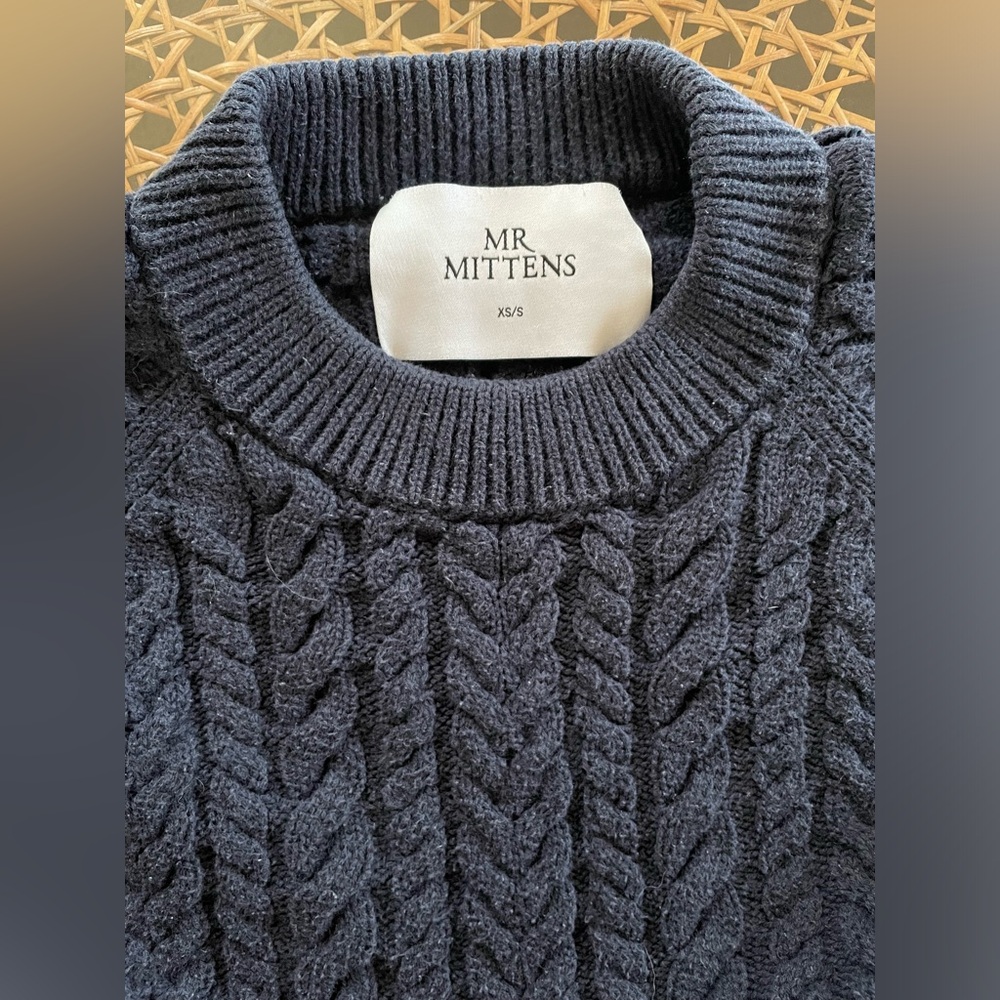 I Love Mr Mittens Navy Cable Knit Sweater